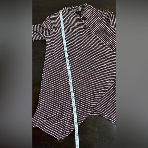ab studio wine red silver glitter button wrap cardigan size M - Picture 8 of 11
